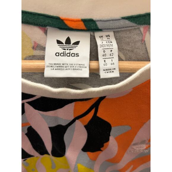 Rare Adidas Originals Tropicalage Tie Front Crop Tee Multicolor M Y2K Streetwear - Picture 6 of 7